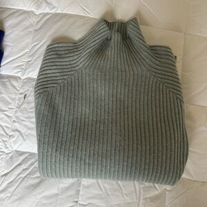 Theory Sky Blue Ribbed Knit Top